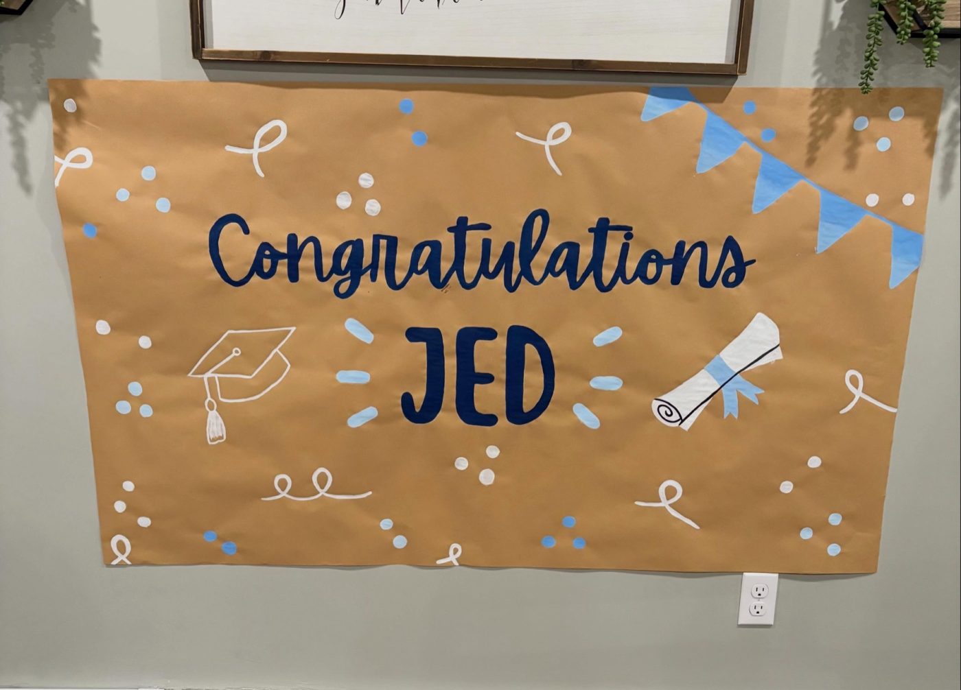 Blue and White Grad